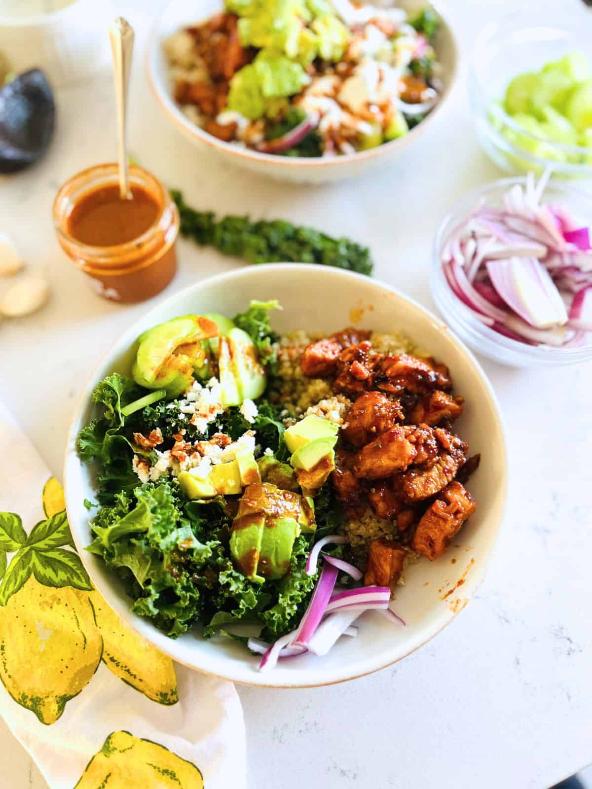 Harissa-honey-chicken-bowl