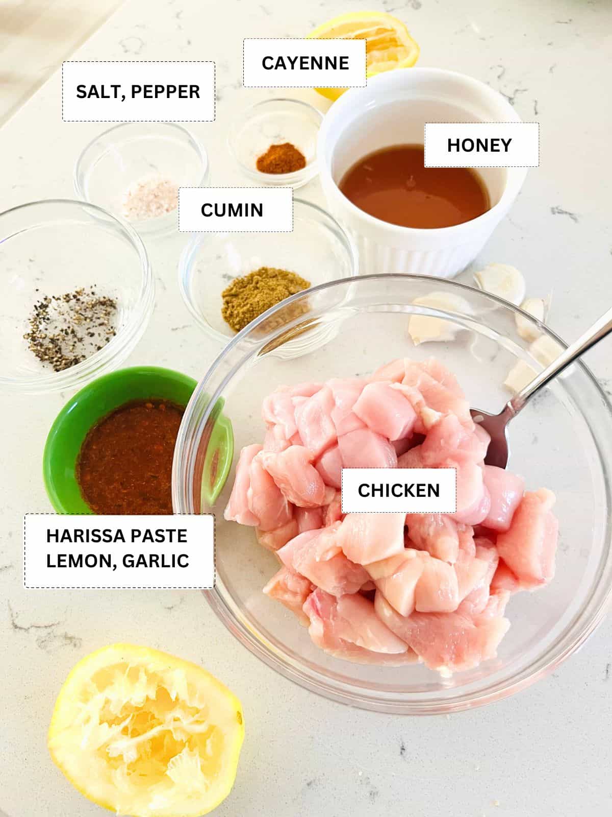 Harissa-honey-chicken-ingredients